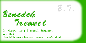 benedek tremmel business card